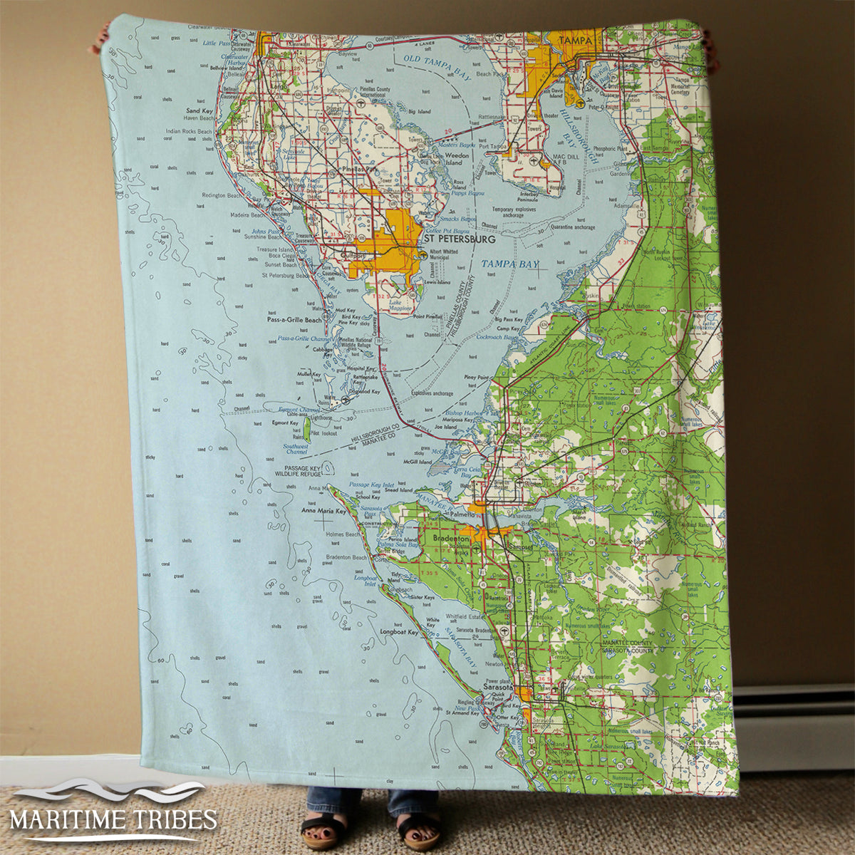 St. Petersburg / Tampa Chart, FL. Topo Map Blanket